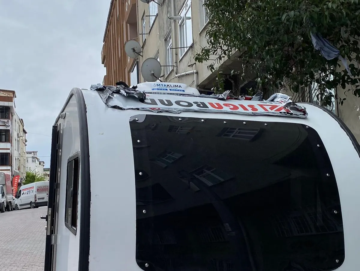 Çekme karavana elektrikli park kliması montajı 2